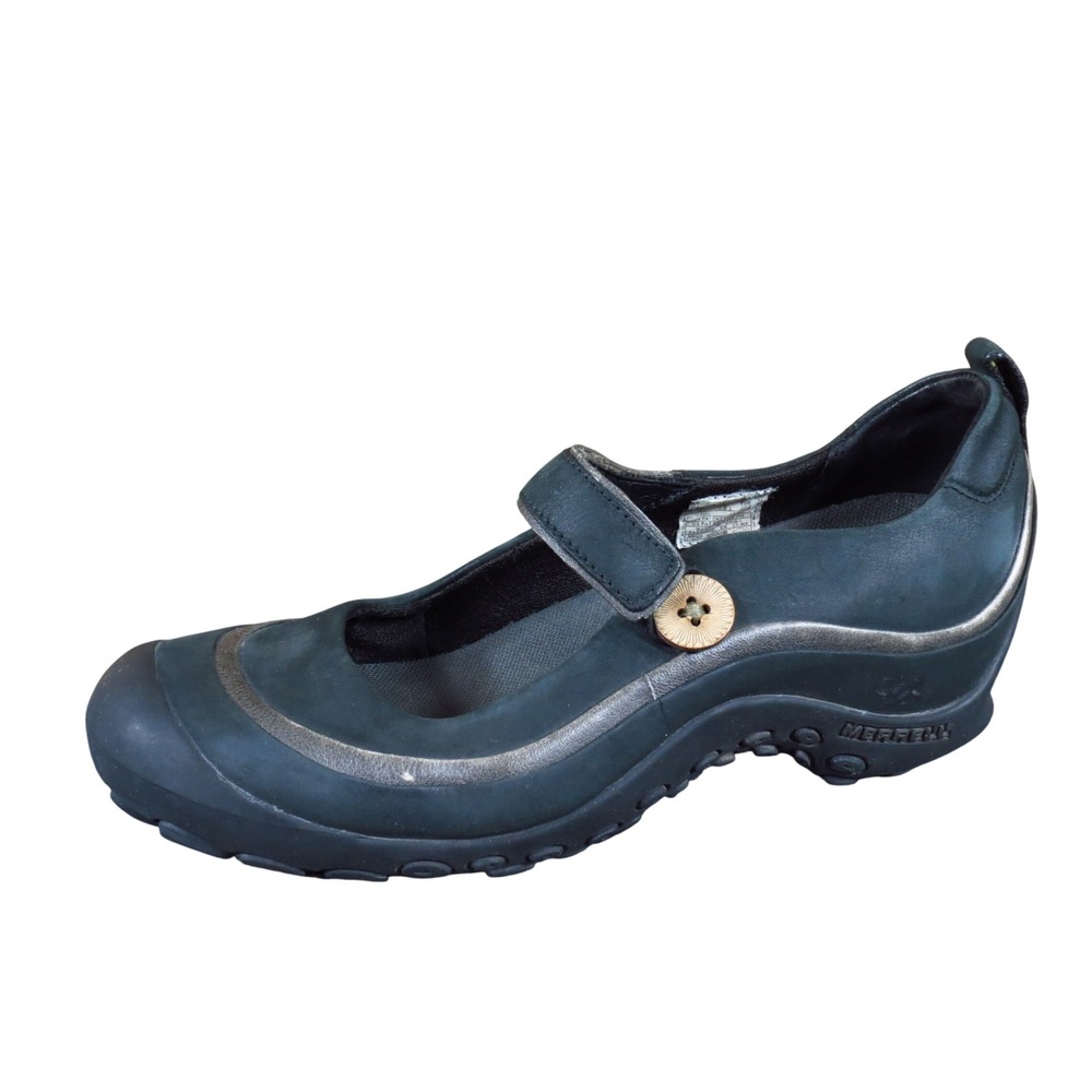Merrell Plaza Emme Women Shoe Size 7 Walking Mary Jane Black Nubuck Leather